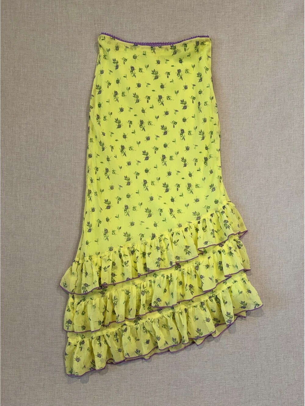 Urban Outfitters Kimchi Blue Lenora Chiffon Ruffle Midi Skirt - XS / TP